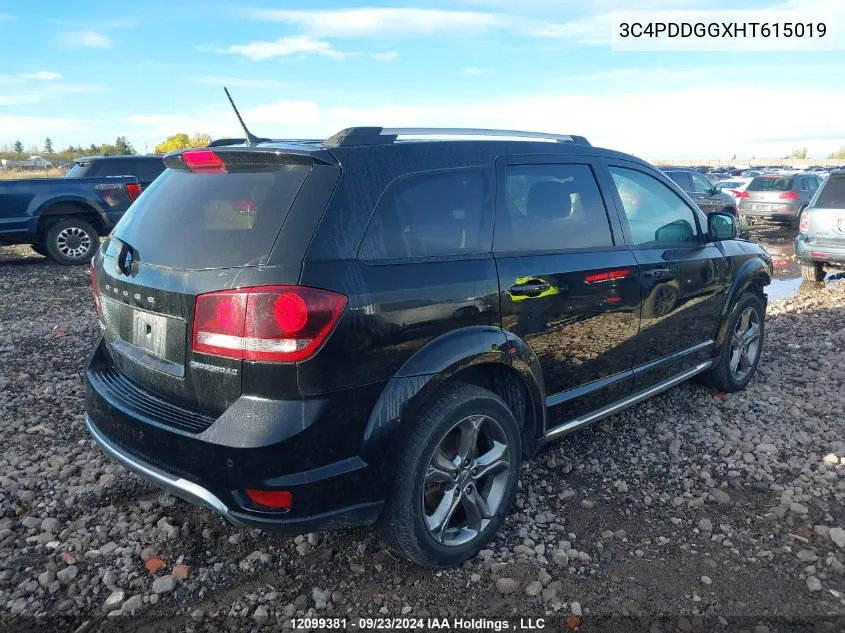 2017 Dodge Journey Crossroad VIN: 3C4PDDGGXHT615019 Lot: 12099381