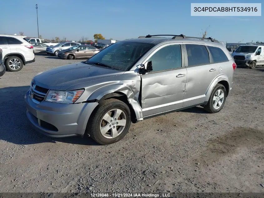 2017 Dodge Journey VIN: 3C4PDCAB8HT534916 Lot: 12128048