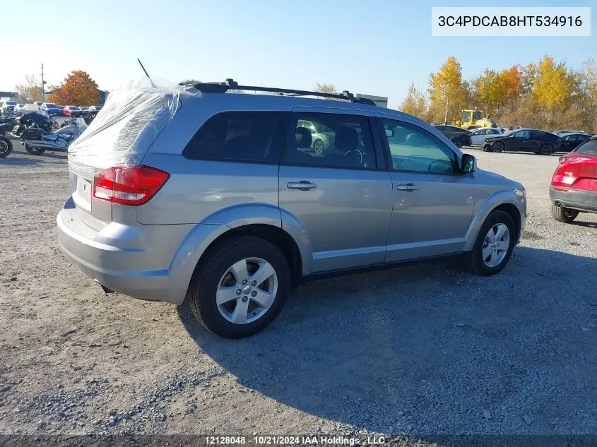 2017 Dodge Journey VIN: 3C4PDCAB8HT534916 Lot: 12128048