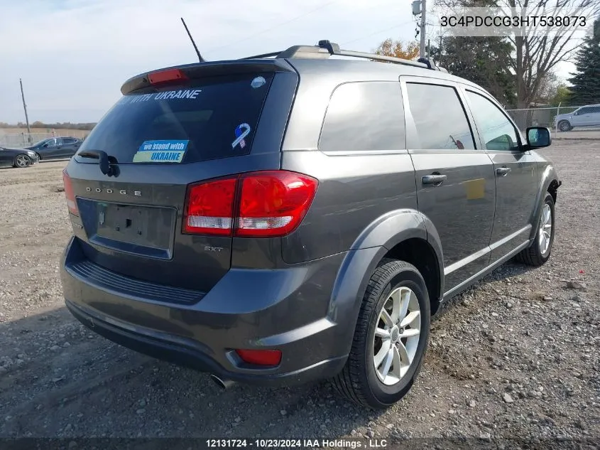 2017 Dodge Journey Sxt VIN: 3C4PDCCG3HT538073 Lot: 12131724