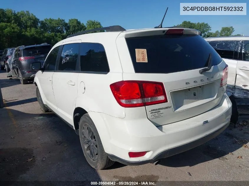 2017 Dodge Journey Sxt Awd VIN: 3C4PDDBG8HT592332 Lot: 39504042