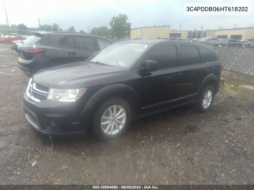 2017 Dodge Journey Sxt Awd VIN: 3C4PDDBG6HT618202 Lot: 39594890