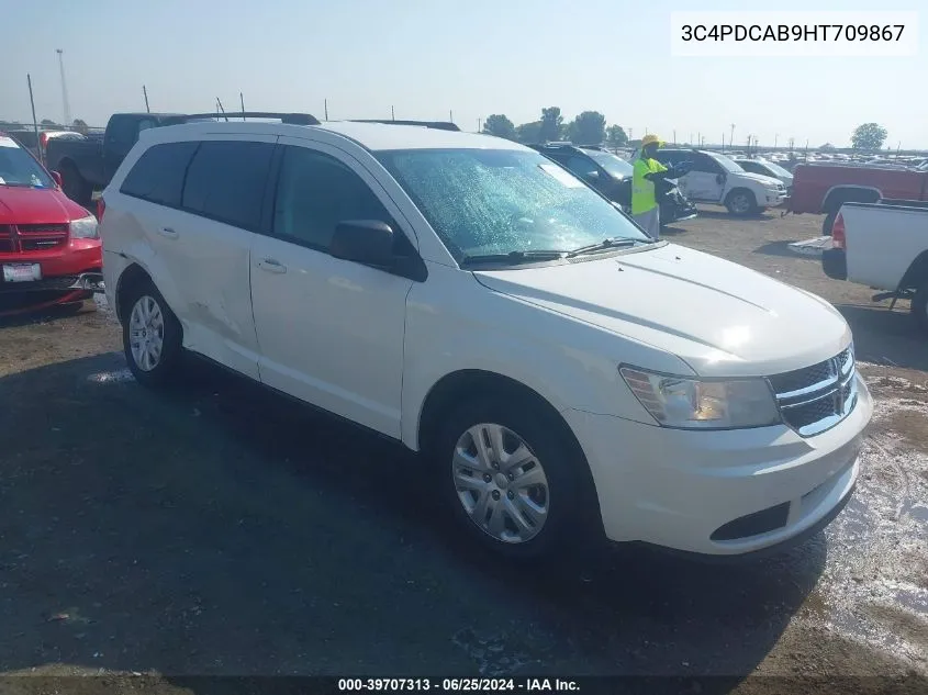 2017 Dodge Journey Se VIN: 3C4PDCAB9HT709867 Lot: 39707313