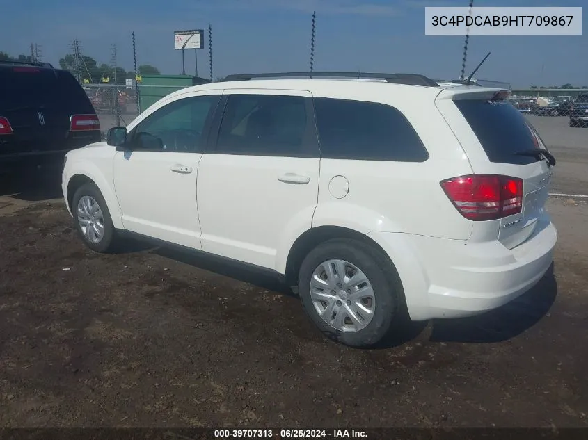 2017 Dodge Journey Se VIN: 3C4PDCAB9HT709867 Lot: 39707313