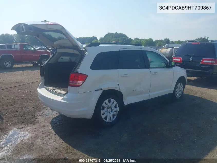 2017 Dodge Journey Se VIN: 3C4PDCAB9HT709867 Lot: 39707313