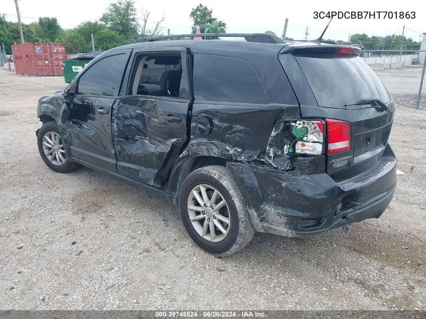 2017 Dodge Journey Sxt VIN: 3C4PDCBB7HT701863 Lot: 39748524