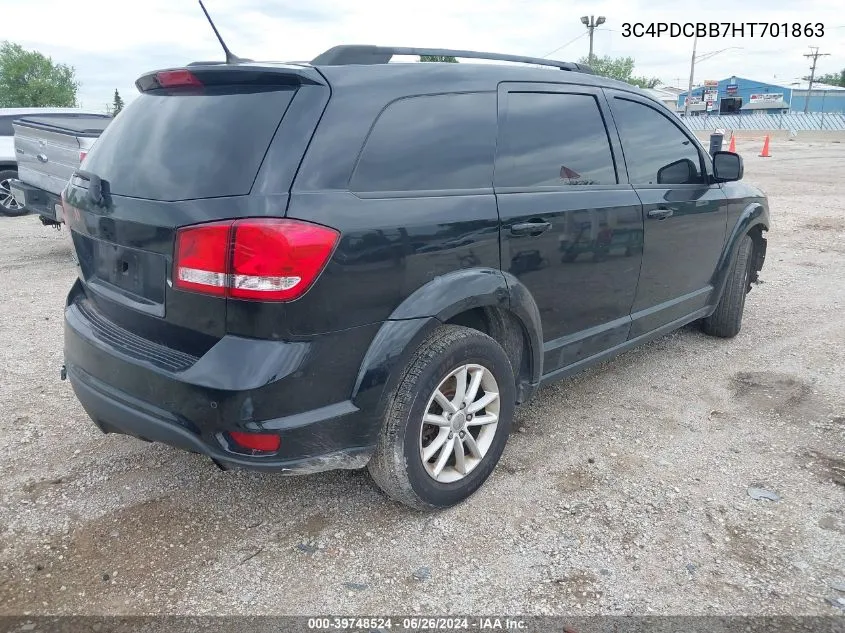 2017 Dodge Journey Sxt VIN: 3C4PDCBB7HT701863 Lot: 39748524