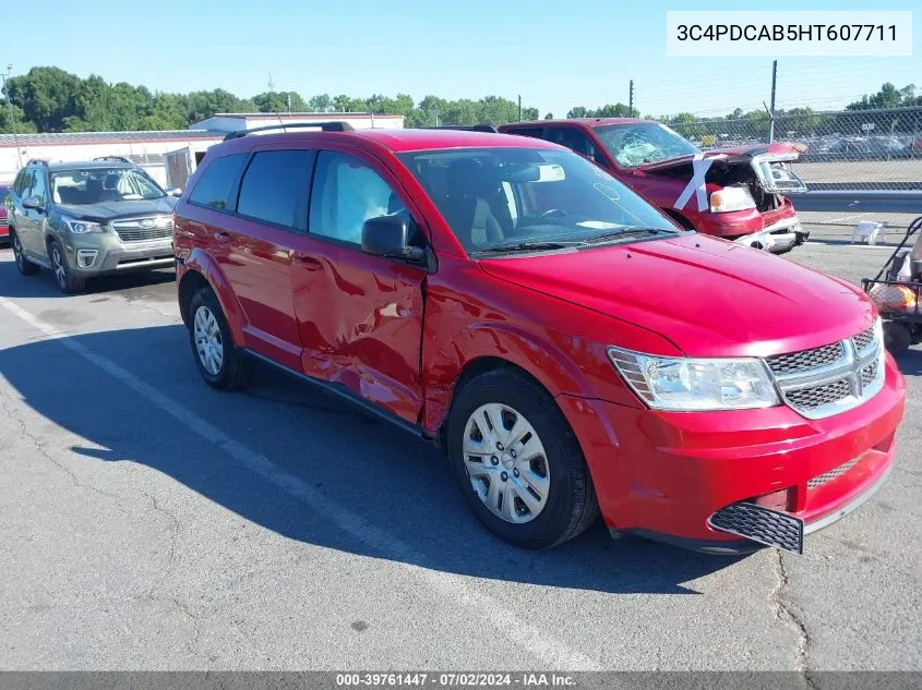 2017 Dodge Journey Se VIN: 3C4PDCAB5HT607711 Lot: 39761447