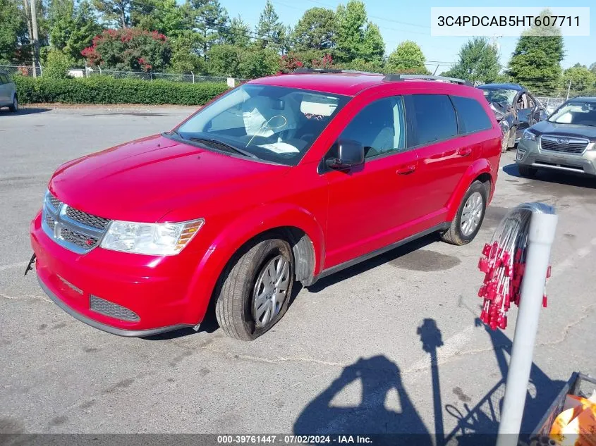 2017 Dodge Journey Se VIN: 3C4PDCAB5HT607711 Lot: 39761447