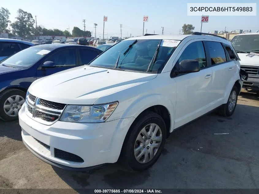 2017 Dodge Journey Se VIN: 3C4PDCAB6HT549883 Lot: 39775685