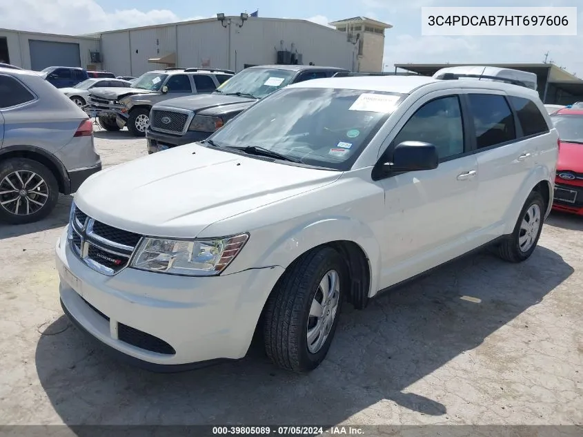 2017 Dodge Journey Se VIN: 3C4PDCAB7HT697606 Lot: 39805089