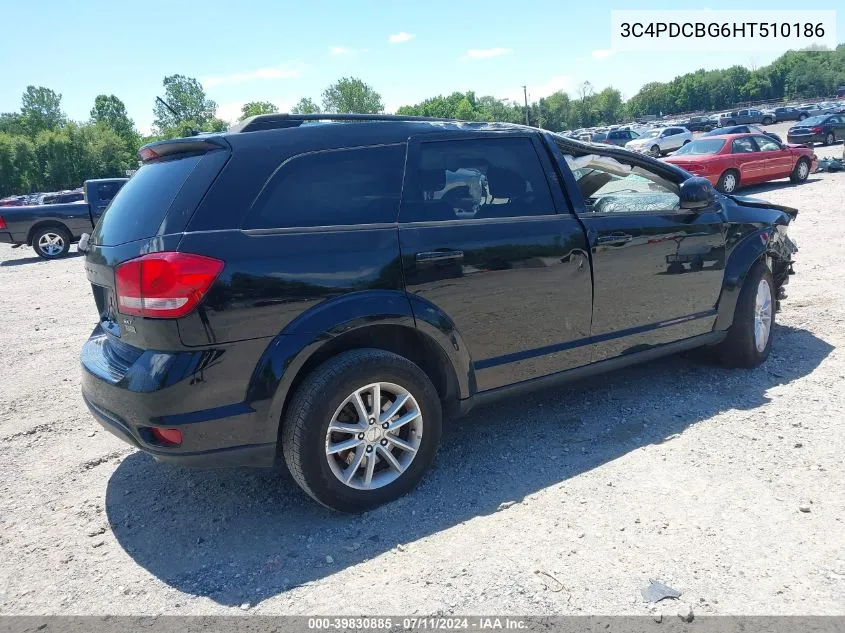 2017 Dodge Journey Sxt VIN: 3C4PDCBG6HT510186 Lot: 39830885