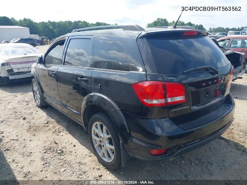 2017 Dodge Journey Sxt VIN: 3C4PDCBG9HT563562 Lot: 39831216