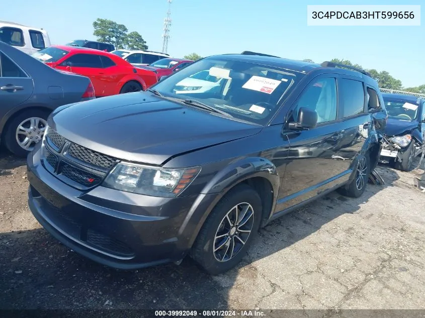 2017 Dodge Journey Se VIN: 3C4PDCAB3HT599656 Lot: 39992049