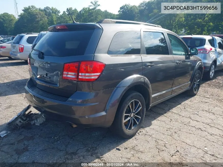 2017 Dodge Journey Se VIN: 3C4PDCAB3HT599656 Lot: 39992049