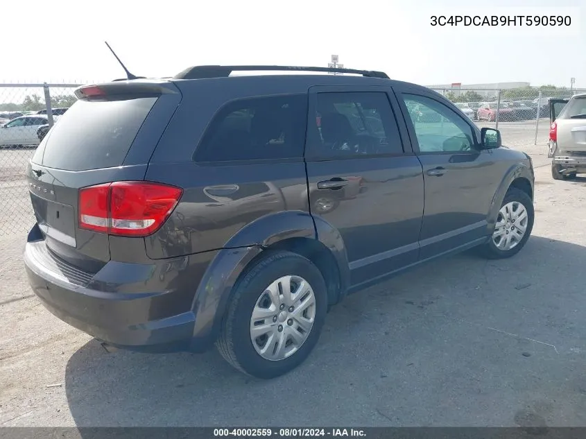 2017 Dodge Journey Se VIN: 3C4PDCAB9HT590590 Lot: 40002559