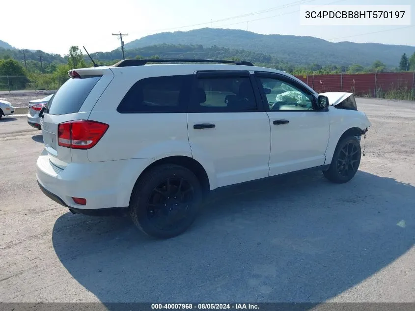 2017 Dodge Journey Sxt VIN: 3C4PDCBB8HT570197 Lot: 40007968