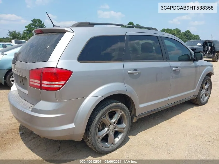 2017 Dodge Journey Se VIN: 3C4PDCAB9HT538358 Lot: 40012507