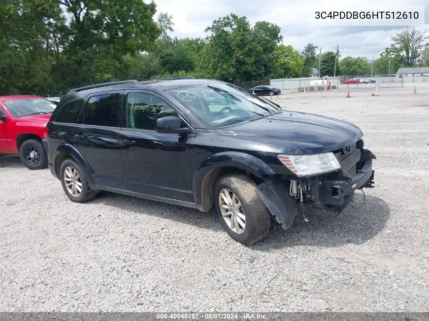 2017 Dodge Journey Sxt Awd VIN: 3C4PDDBG6HT512610 Lot: 40045757