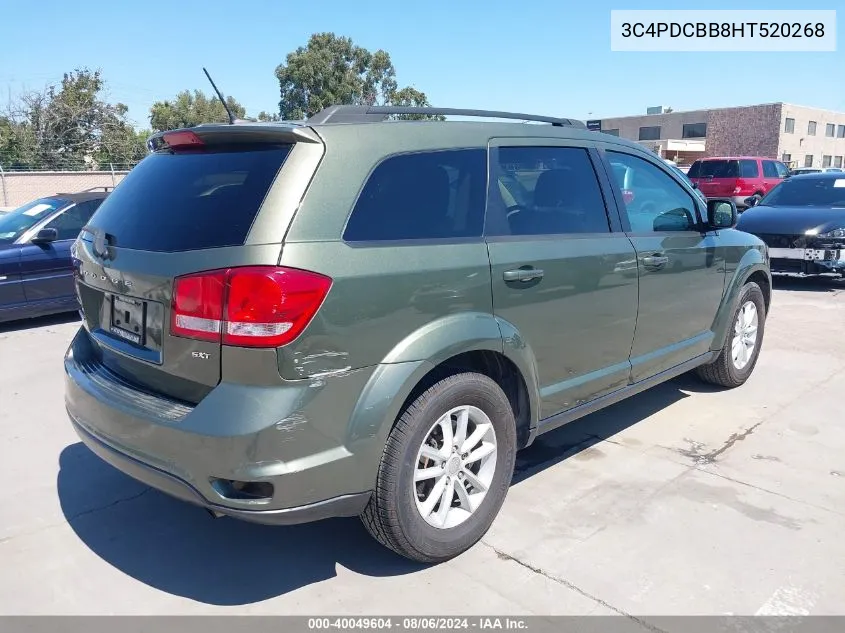 2017 Dodge Journey Sxt VIN: 3C4PDCBB8HT520268 Lot: 40049604