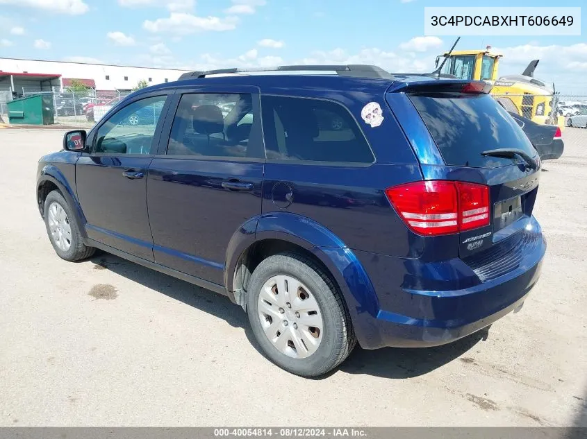 2017 Dodge Journey Se VIN: 3C4PDCABXHT606649 Lot: 40054814