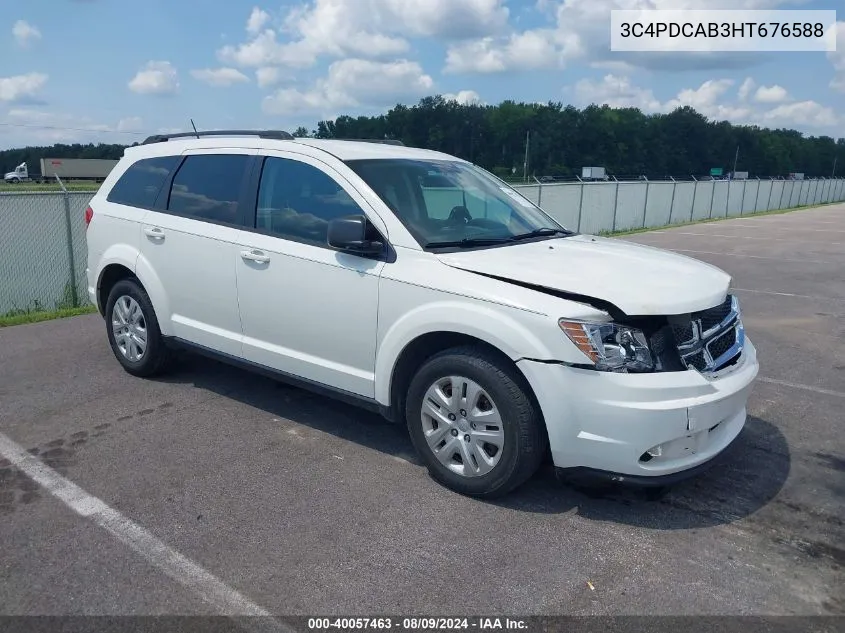 2017 Dodge Journey Se VIN: 3C4PDCAB3HT676588 Lot: 40057463