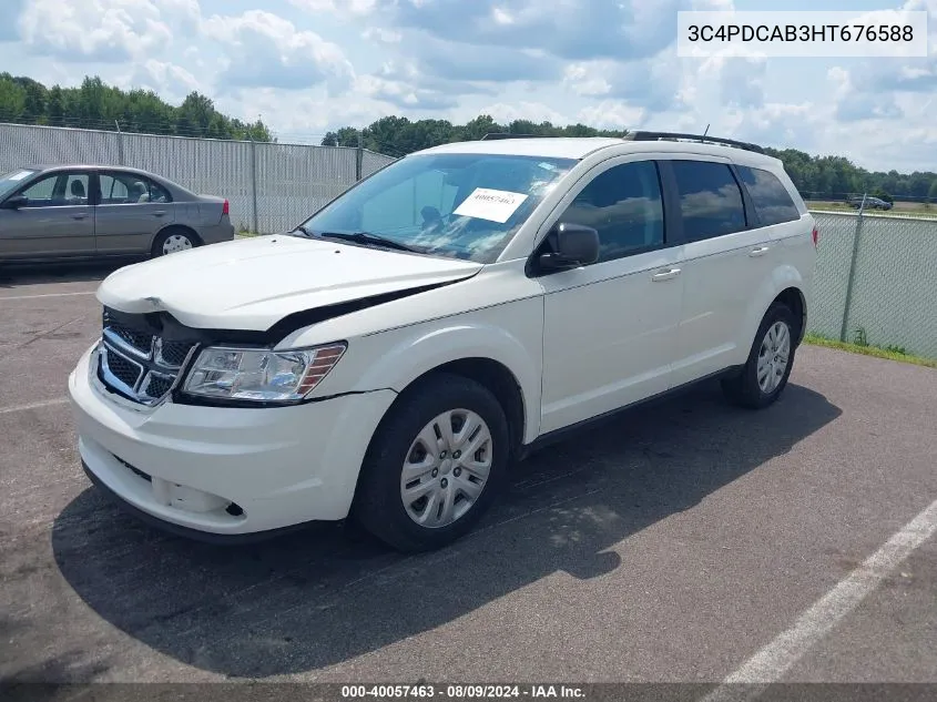 2017 Dodge Journey Se VIN: 3C4PDCAB3HT676588 Lot: 40057463