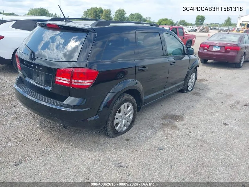 3C4PDCAB3HT581318 2017 Dodge Journey Se