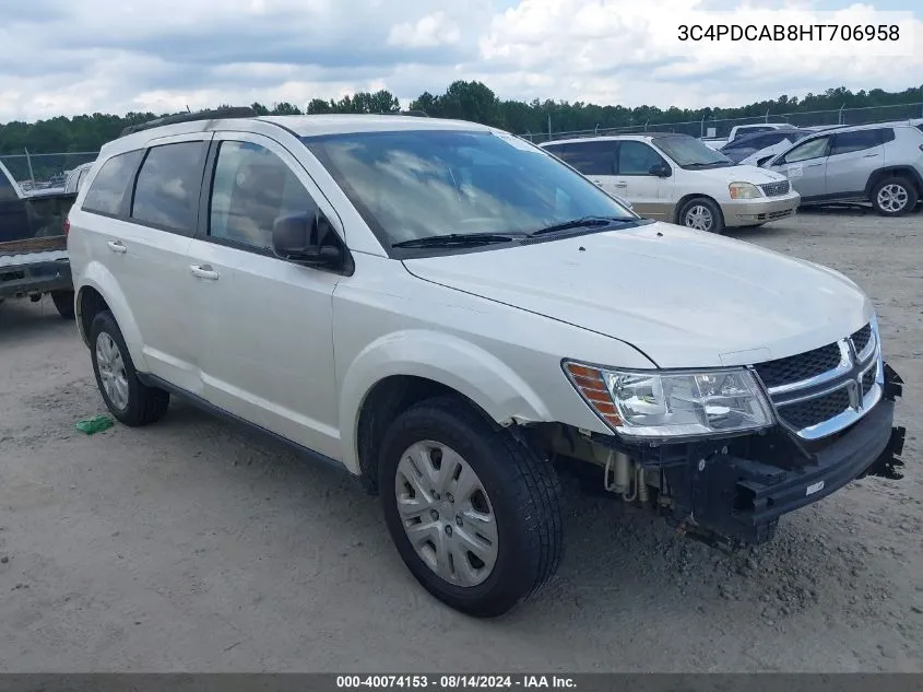 3C4PDCAB8HT706958 2017 Dodge Journey Se