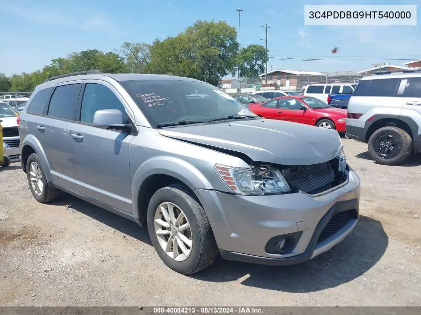 2017 Dodge Journey Sxt Awd VIN: 3C4PDDBG9HT540000 Lot: 40084213