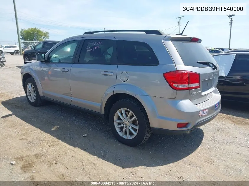 2017 Dodge Journey Sxt Awd VIN: 3C4PDDBG9HT540000 Lot: 40084213