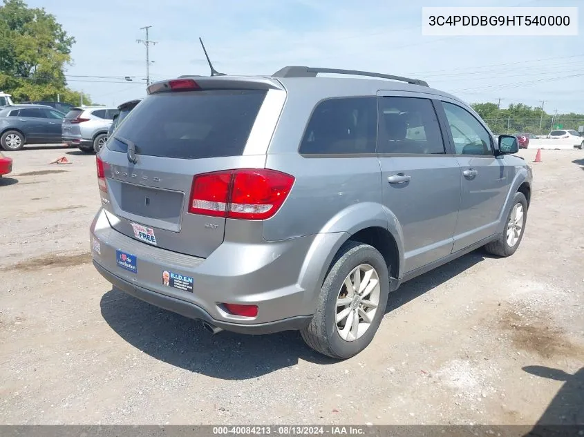 2017 Dodge Journey Sxt Awd VIN: 3C4PDDBG9HT540000 Lot: 40084213