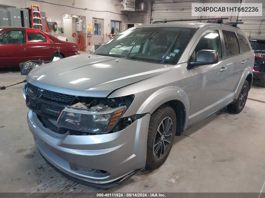 2017 Dodge Journey Se VIN: 3C4PDCAB1HT662236 Lot: 40111924