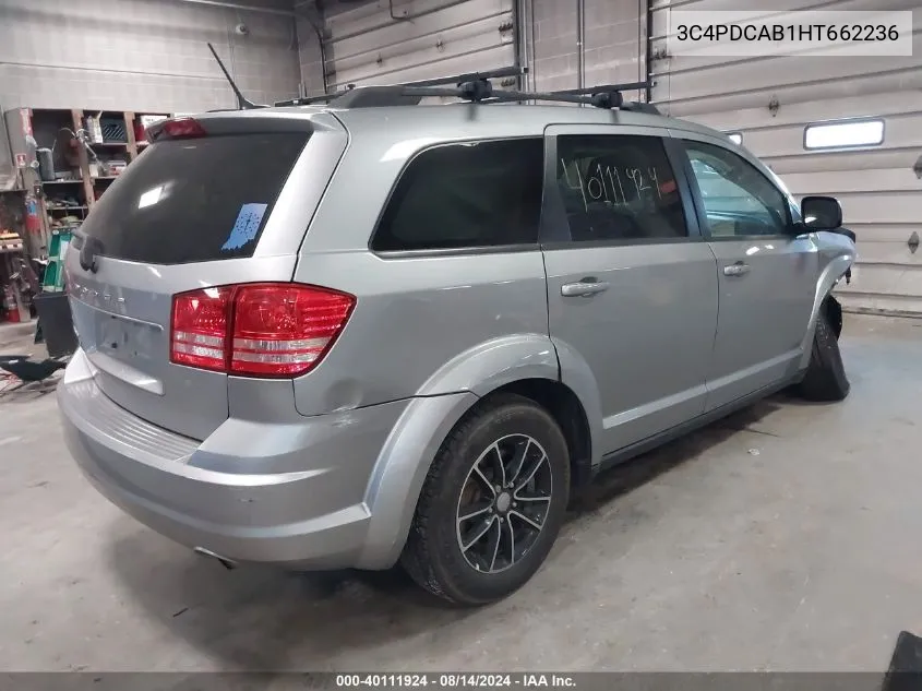 2017 Dodge Journey Se VIN: 3C4PDCAB1HT662236 Lot: 40111924