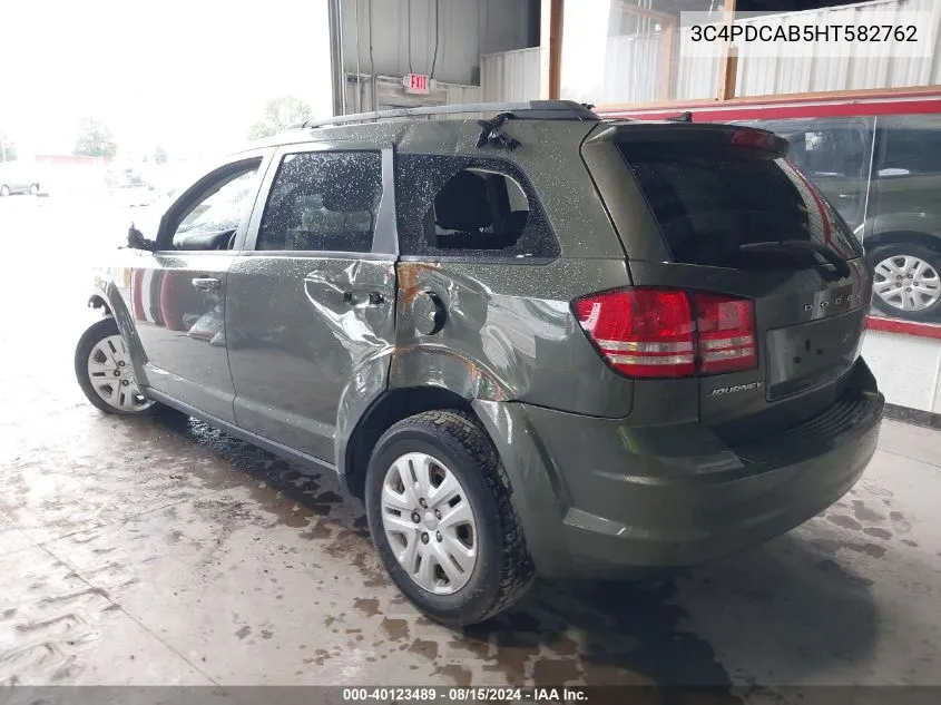 2017 Dodge Journey Se VIN: 3C4PDCAB5HT582762 Lot: 40123489