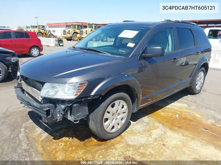 2017 Dodge Journey Se VIN: 3C4PDCAB7HT605121 Lot: 40177039