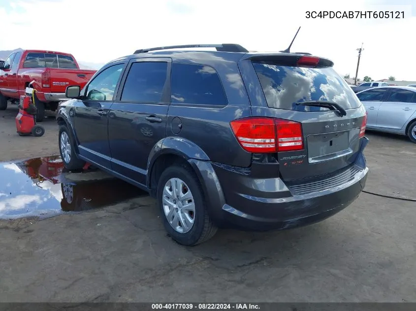 2017 Dodge Journey Se VIN: 3C4PDCAB7HT605121 Lot: 40177039