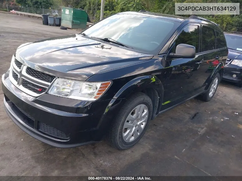 2017 Dodge Journey Se VIN: 3C4PDCAB3HT634129 Lot: 40178376