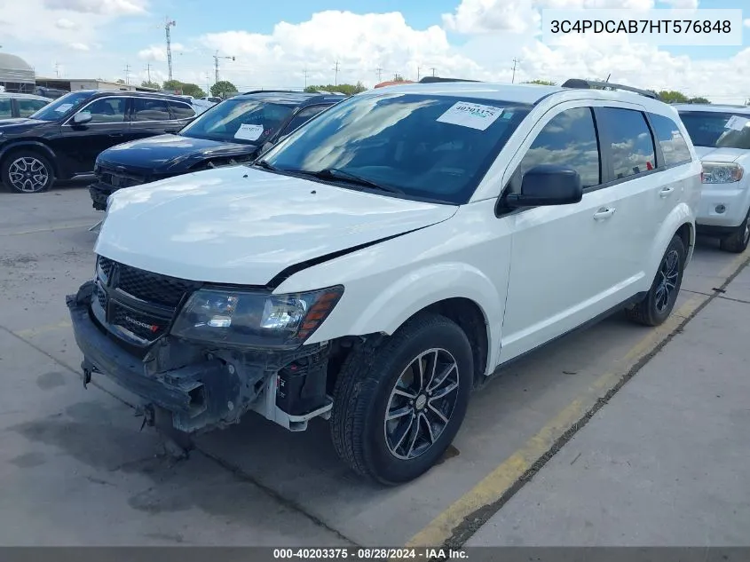 2017 Dodge Journey Se VIN: 3C4PDCAB7HT576848 Lot: 40203375