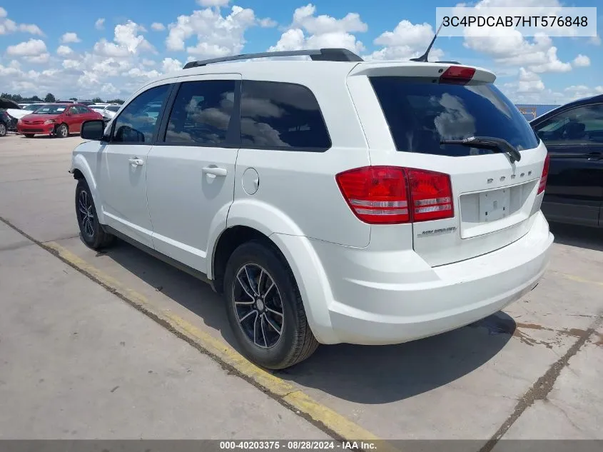 2017 Dodge Journey Se VIN: 3C4PDCAB7HT576848 Lot: 40203375