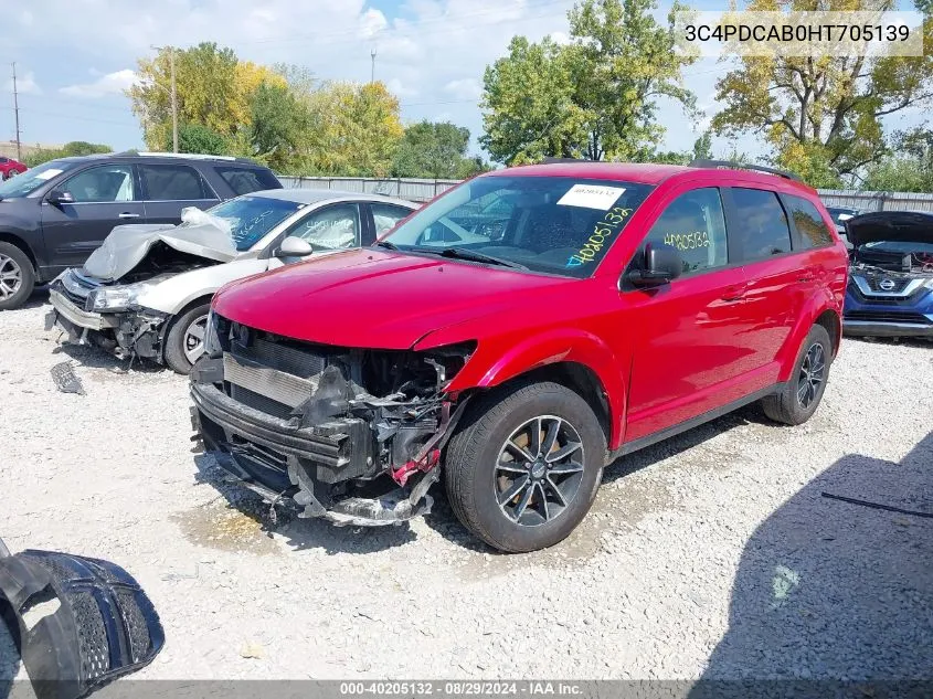 2017 Dodge Journey Se VIN: 3C4PDCAB0HT705139 Lot: 40205132