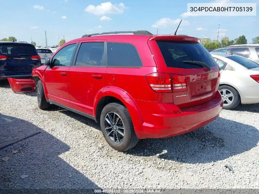 2017 Dodge Journey Se VIN: 3C4PDCAB0HT705139 Lot: 40205132