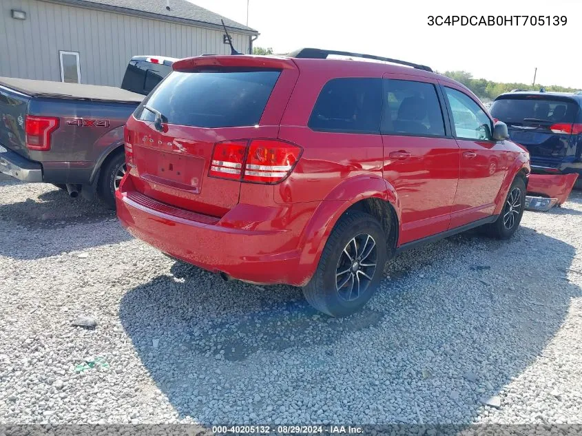 2017 Dodge Journey Se VIN: 3C4PDCAB0HT705139 Lot: 40205132