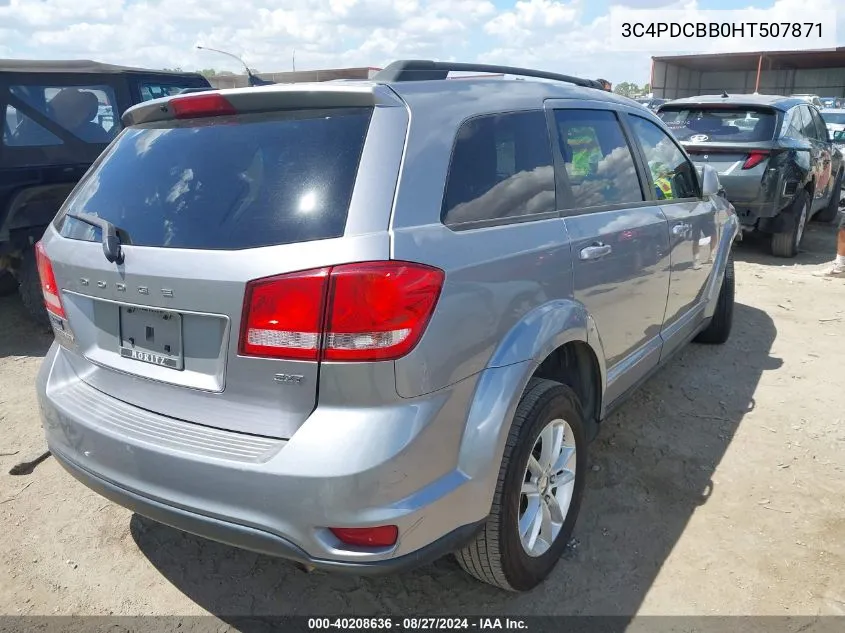 2017 Dodge Journey Sxt VIN: 3C4PDCBB0HT507871 Lot: 40208636