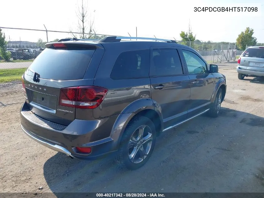 2017 Dodge Journey Crossroad Plus VIN: 3C4PDCGB4HT517098 Lot: 40217342