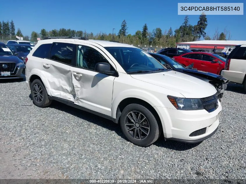 2017 Dodge Journey Se VIN: 3C4PDCAB8HT585140 Lot: 40220839