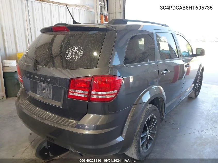 2017 Dodge Journey Se VIN: 3C4PDCAB8HT695735 Lot: 40226110