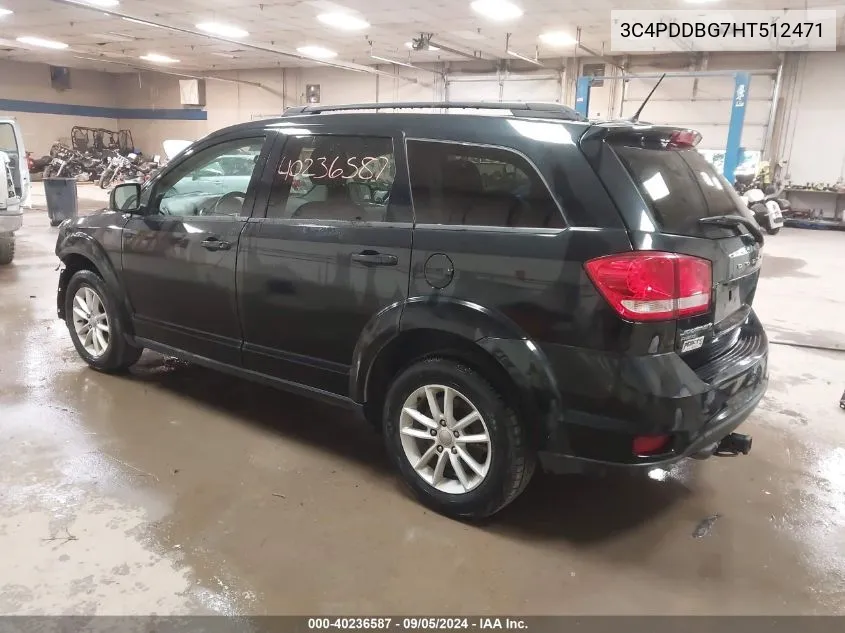 2017 Dodge Journey Sxt Awd VIN: 3C4PDDBG7HT512471 Lot: 40236587