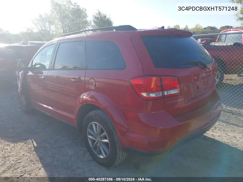 2017 Dodge Journey Sxt VIN: 3C4PDCBGXHT571248 Lot: 40297356