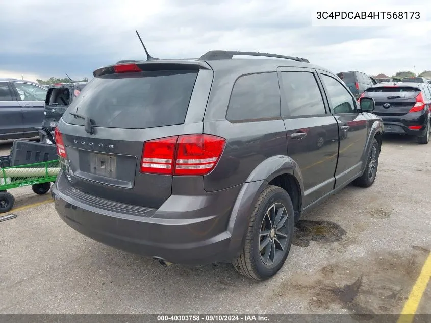 2017 Dodge Journey Se VIN: 3C4PDCAB4HT568173 Lot: 40303758